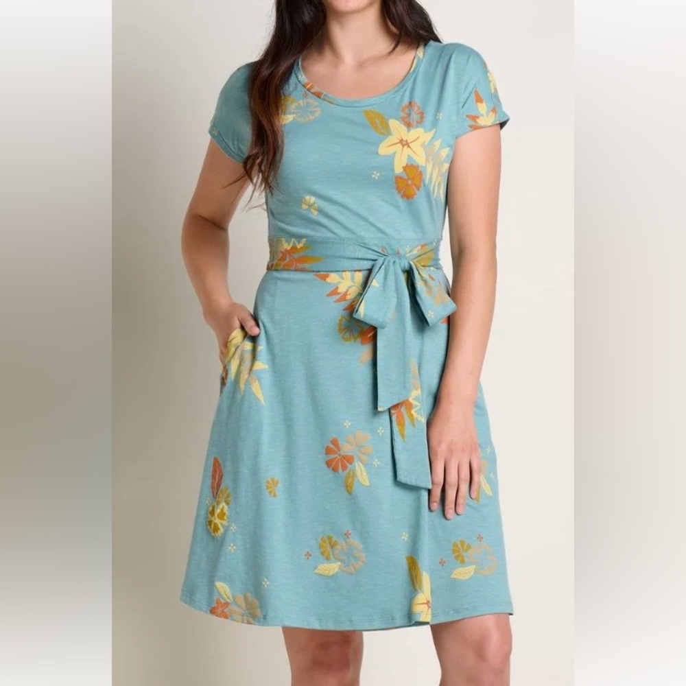 Toad & Co - Women's Cue Wrap Short Sleeve Dress Floral Print